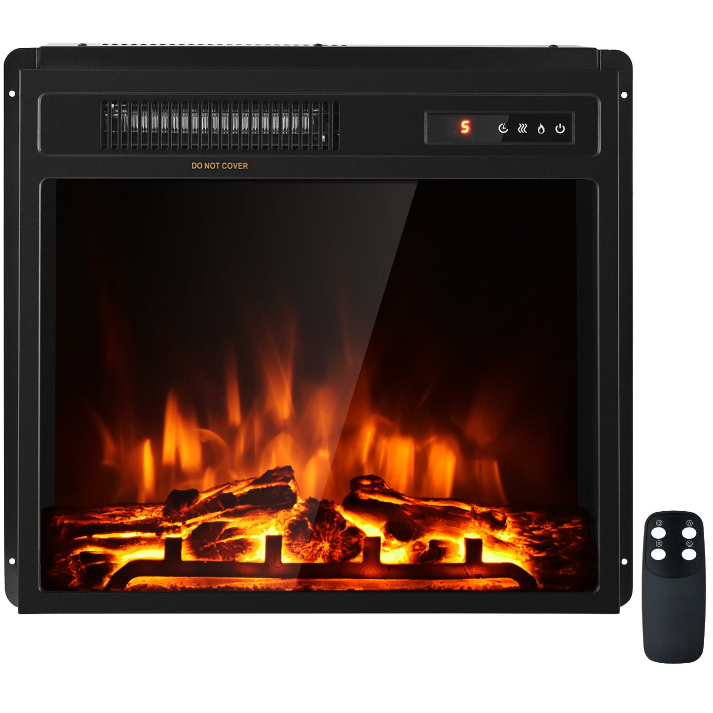 18" 1500W Electric Fireplace Freestanding and Recessed Heater