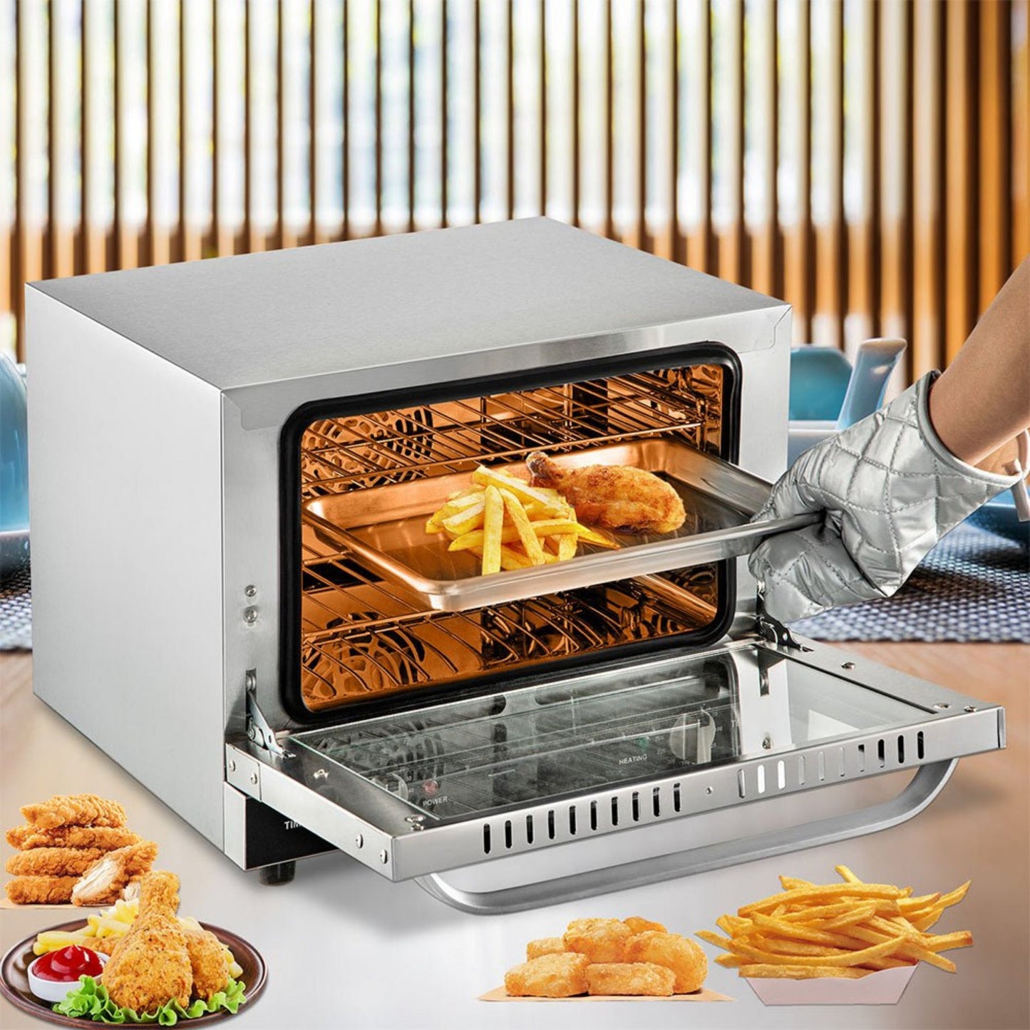Heavy-Duty Commercial Stainless Steel Countertop Convection Toaster Oven