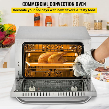 Heavy-Duty Commercial Stainless Steel Countertop Convection Toaster Oven