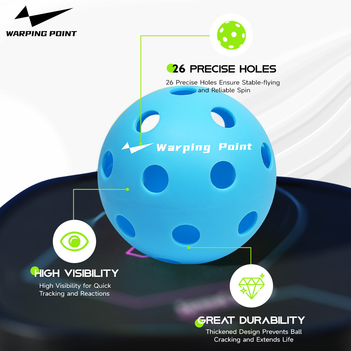 PRACTICE PICKLEBALLS - INDOOR - 12 PACK