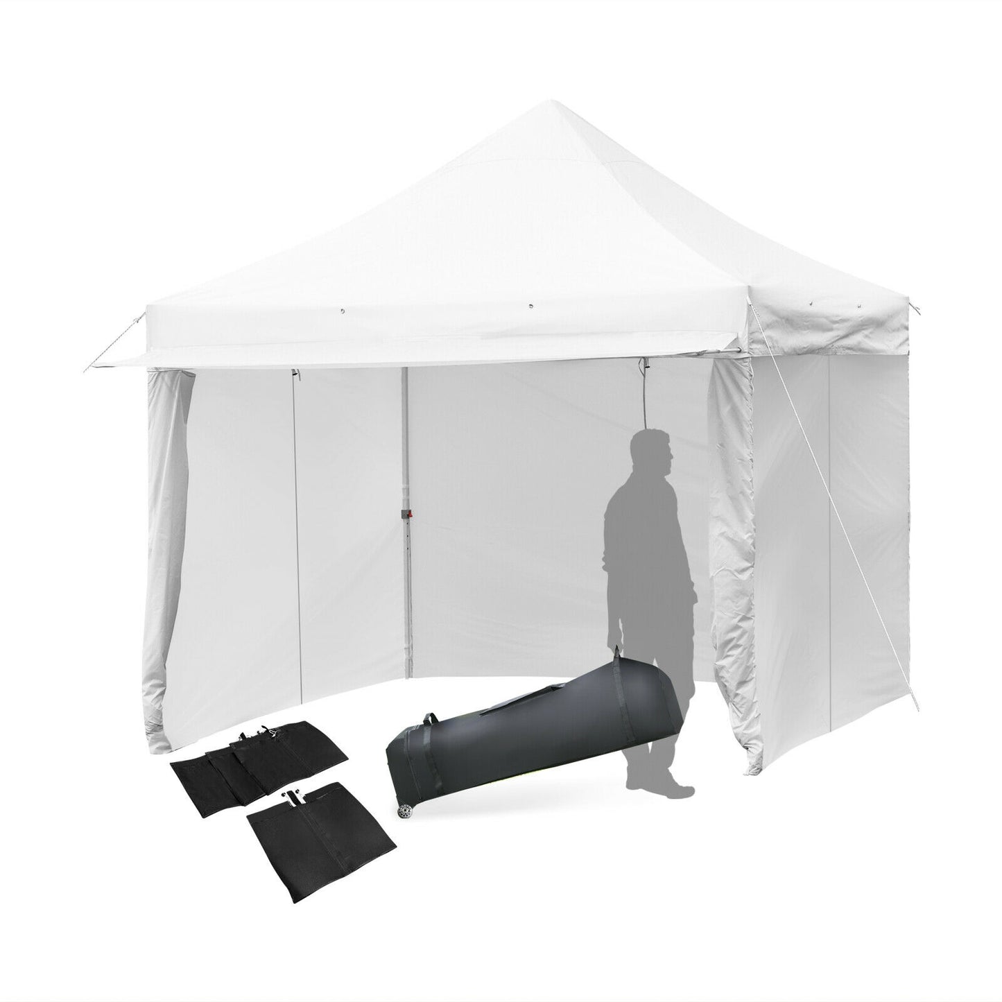 10' x 10' Feet Pop up Gazebo with 4 Height and Adjust Folding Awning