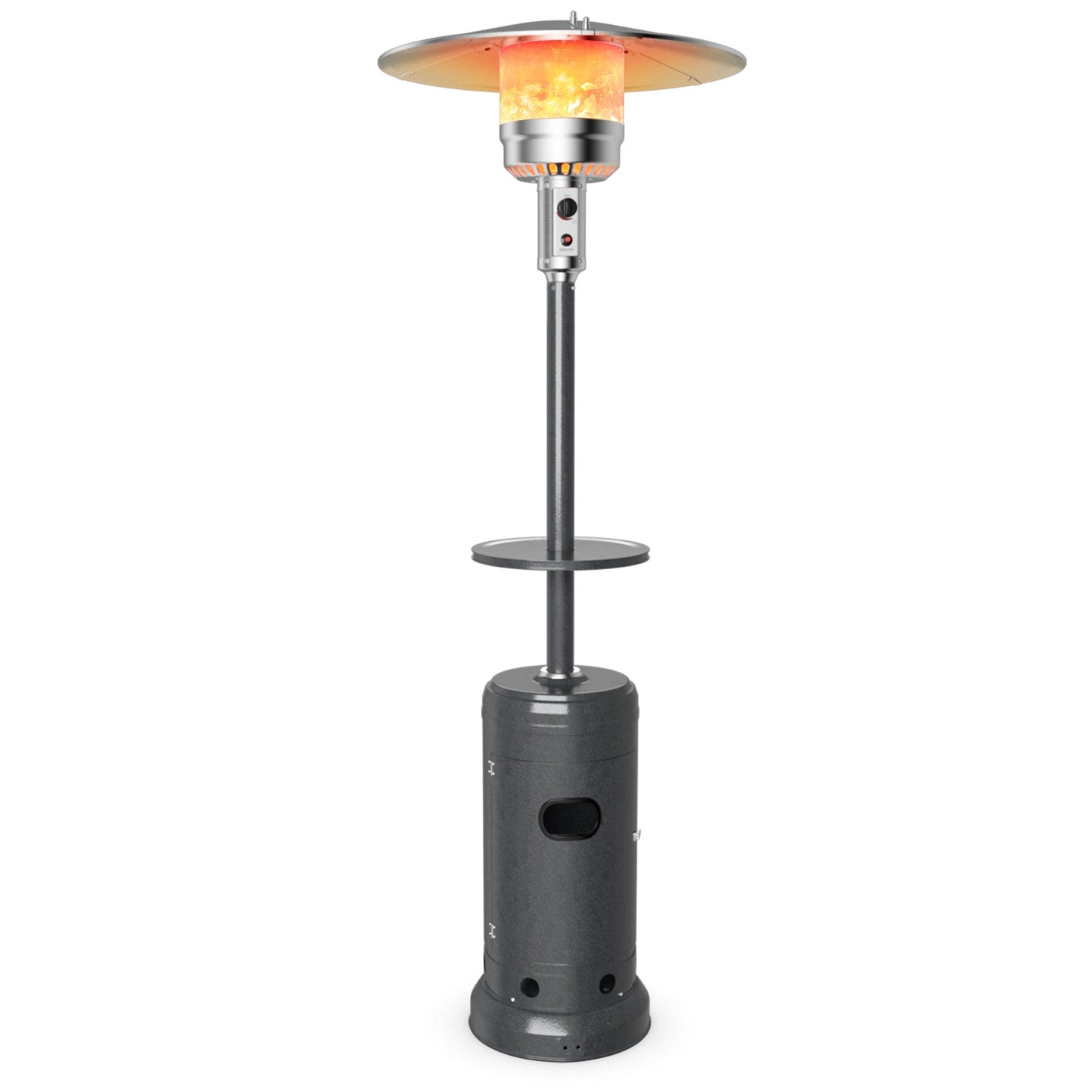 Outdoor Heater Propane Standing LP Gas Steel with Table & Wheels