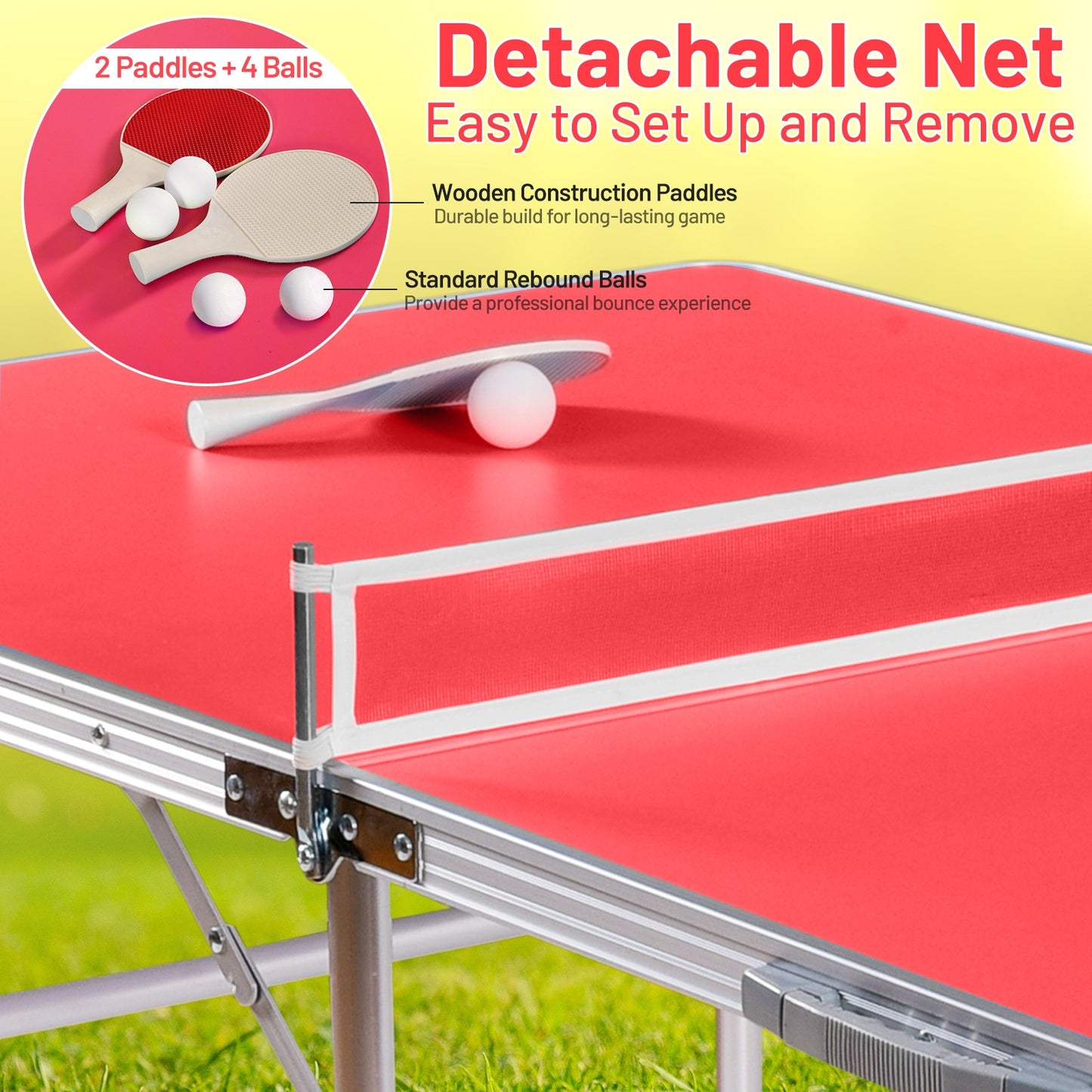 60 Inch Portable Tennis Ping Pong Folding Table with Accessories