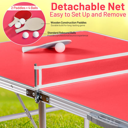 60 Inch Portable Tennis Ping Pong Folding Table with Accessories