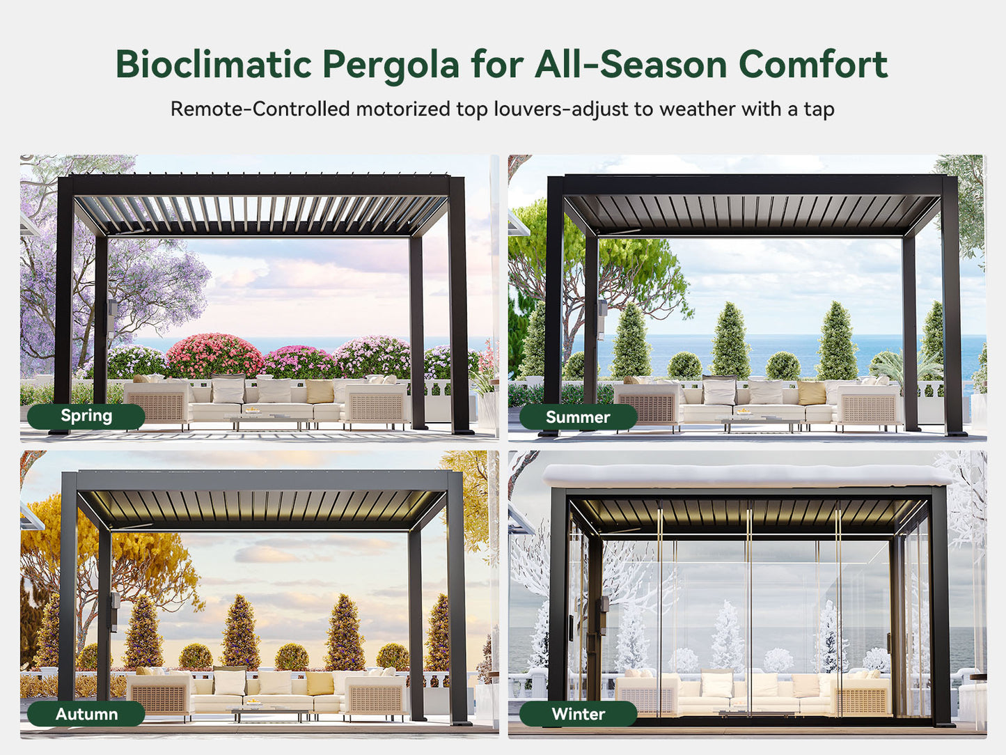 FlexPatio POWER+ and POWER+ PRO Motorized Pergolas