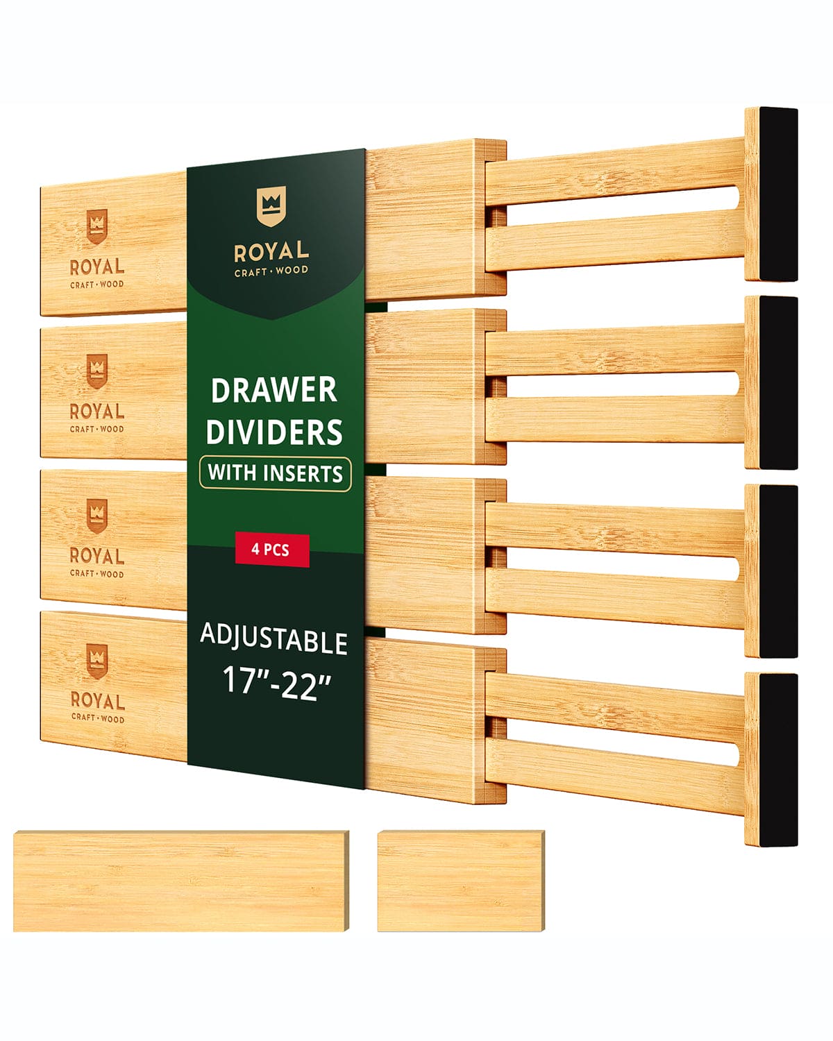 Drawer Dividers 22” with inserts, Natural