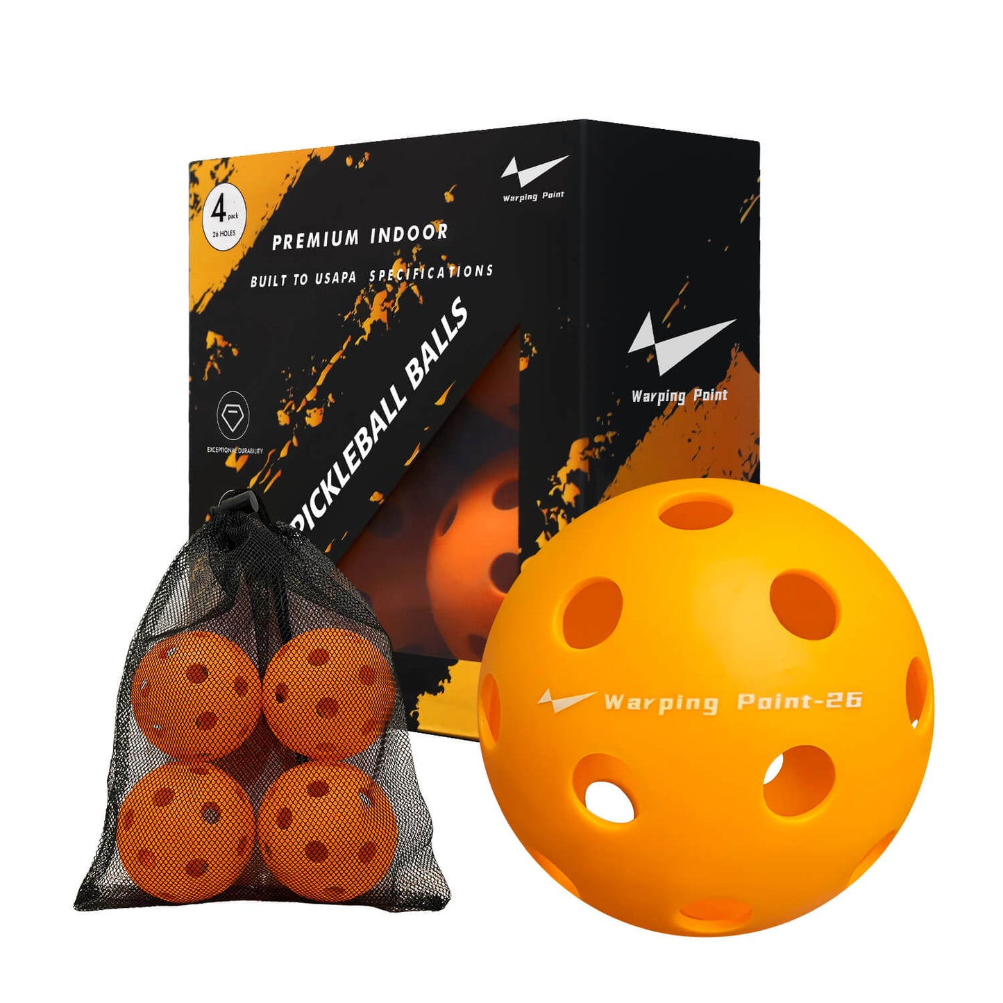 PRACTICE PICKLEBALLS - INDOOR - 4 PACK