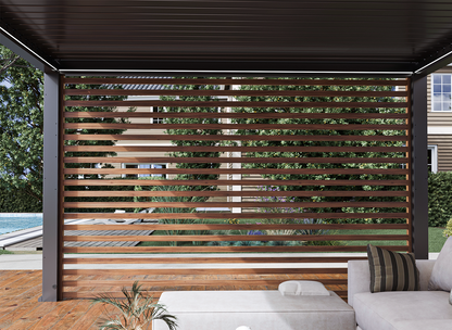 Wood-Grain Slat Walls for FlexPatio Pergolas