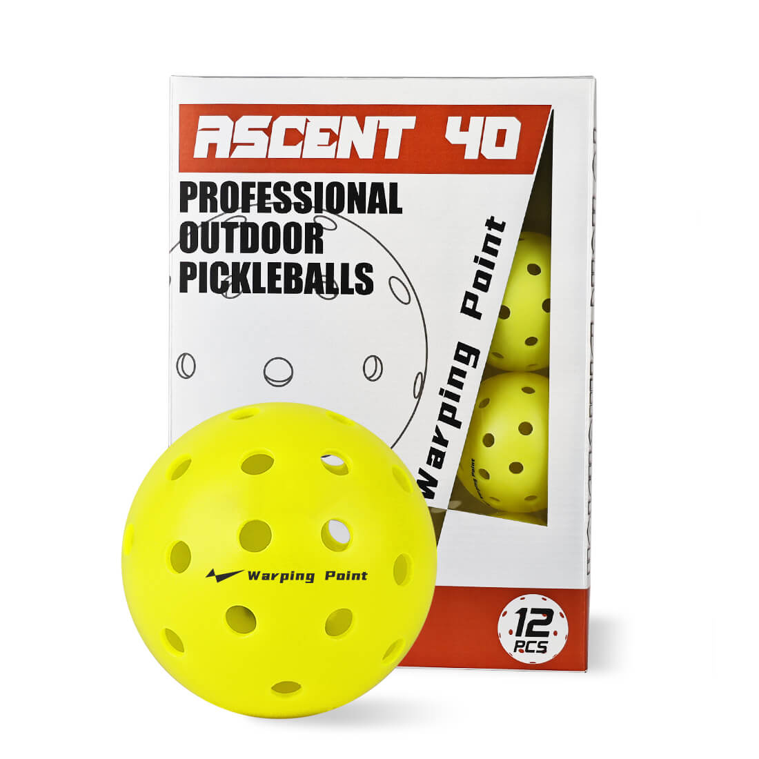 ASCENT OUTDOOR TOURNAMENT PICKLEBALLS - 12 PACK