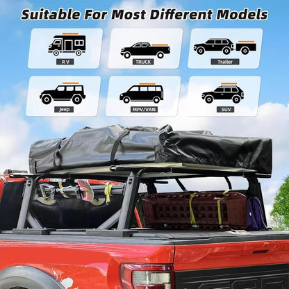 Trailora Summit Soft-Shell Aluminum Rooftop Tent with Ladder, LED Light Strip, and Memory Foam Mattress