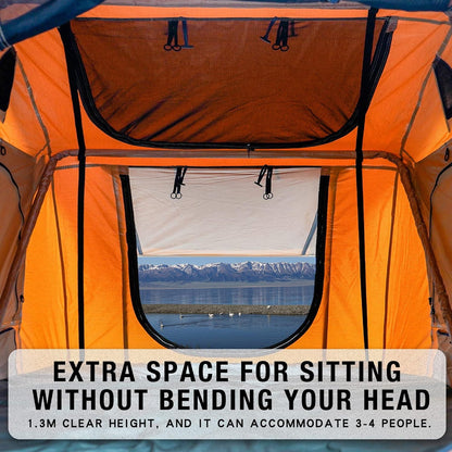 Trailora Summit Soft-Shell Aluminum Rooftop Tent with Ladder, LED Light Strip, and Memory Foam Mattress