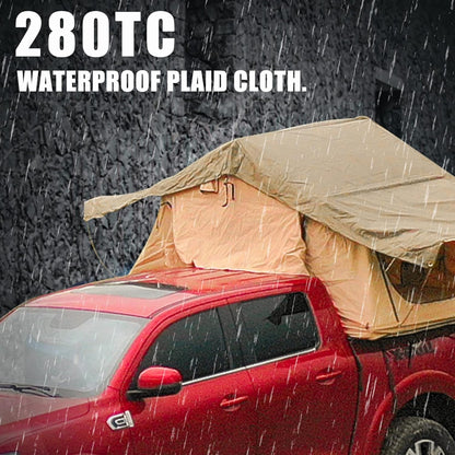 Trailora Summit Soft-Shell Aluminum Rooftop Tent with Ladder, LED Light Strip, and Memory Foam Mattress