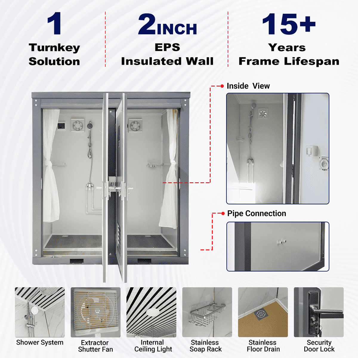 2 Private Mobile Shower Room