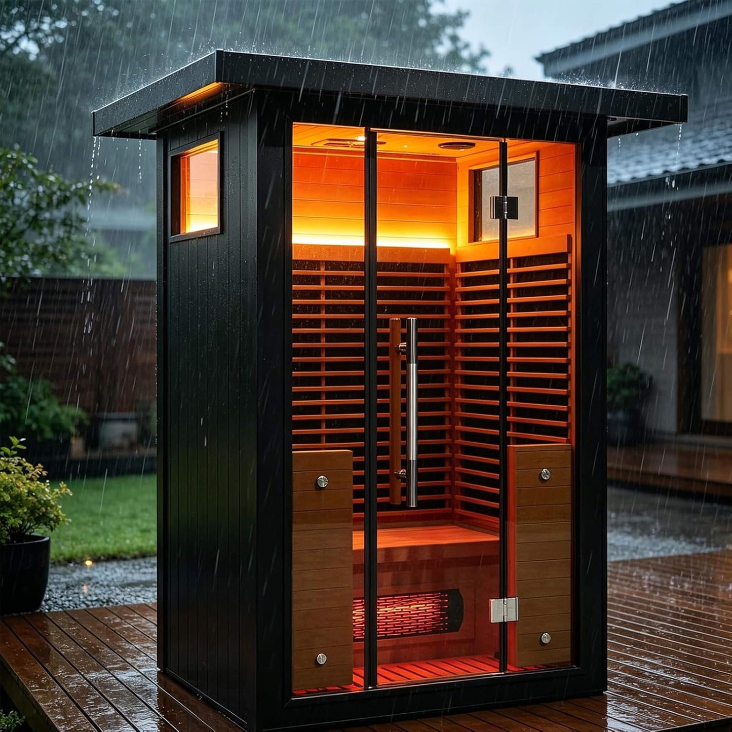 Thermora Lugano 2-Person Outdoor Full-Spectrum Infrared Sauna with Aluminum Alloy Exterior & WiFi