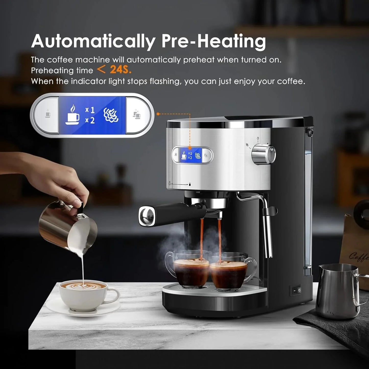 20 Bar Espresso Machines with Grinder