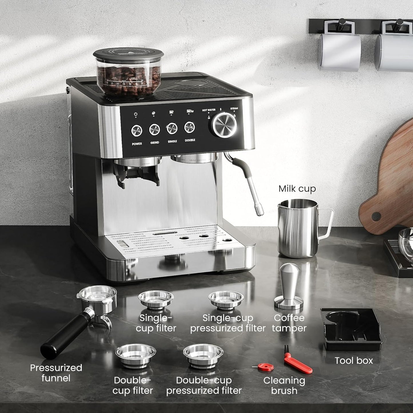 20 Bar Espresso Machines with Grinder