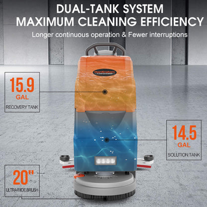 20-Inch Heavy-Duty All-In-One Commercial Electric Walk-Behind Floor Scrubber