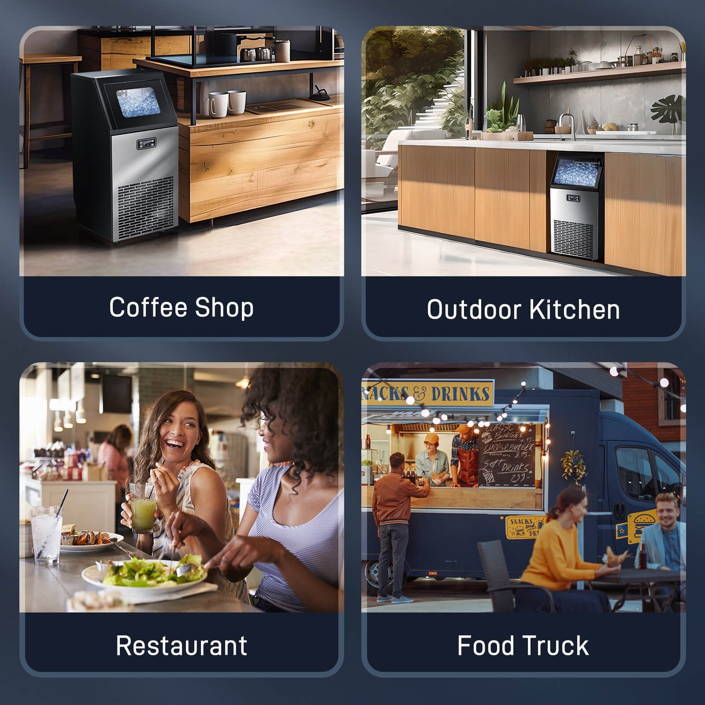 Commercial Ice Maker - Multiple Sizes 100LBS 200LBS 265LBS - Z5895