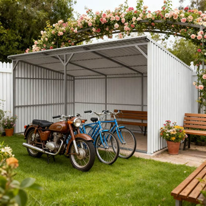 20FT x 12FT Metal Livestock Shed for Horses & Farm Animals