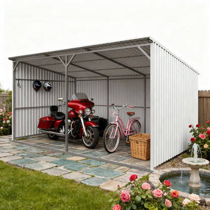 20FT x 12FT Metal Livestock Shed for Horses & Farm Animals