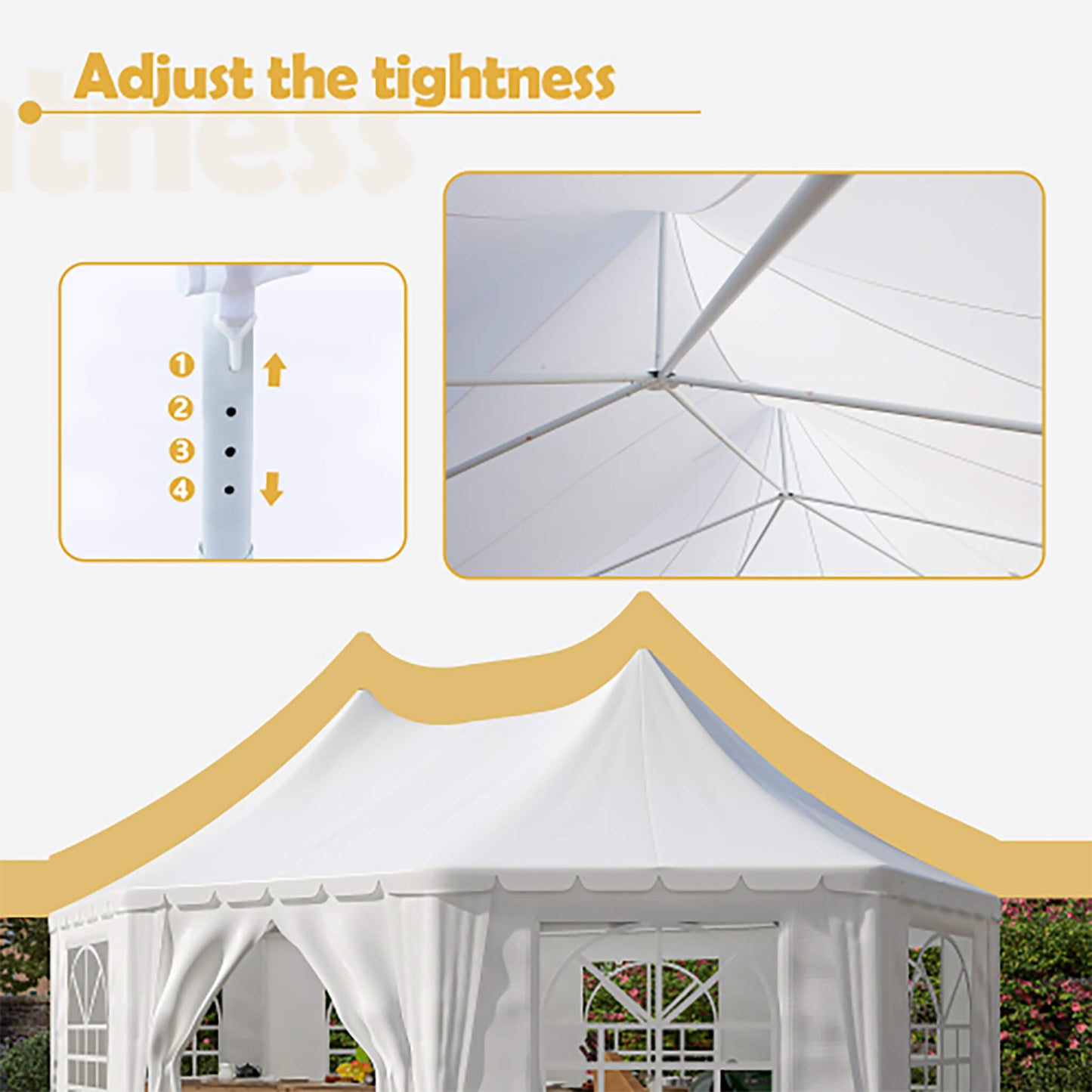 20' x 15' FT Alora Extra Large Heavy-Duty Outdoor Waterproof Party, Wedding Tent With Steel Frame