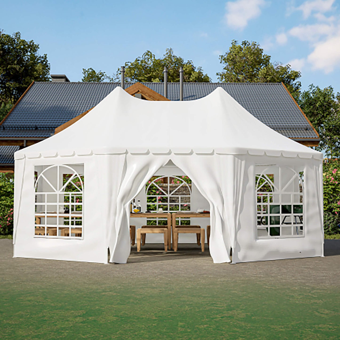 20' x 15' FT Alora Extra Large Heavy-Duty Outdoor Waterproof Party, Wedding Tent With Steel Frame