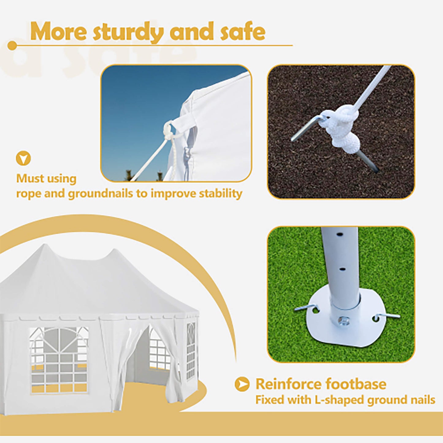 20' x 15' FT Alora Extra Large Heavy-Duty Outdoor Waterproof Party, Wedding Tent With Steel Frame