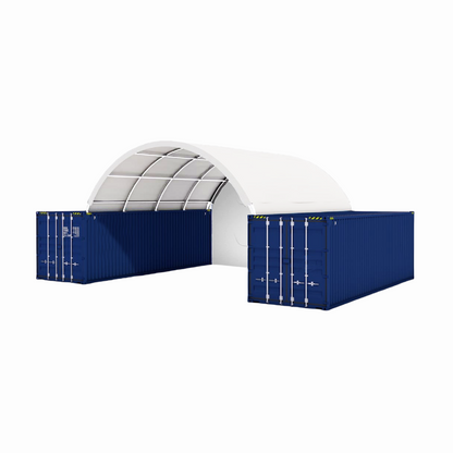 20FT x 20FT Container Shelter with Closed Back Panel