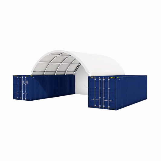 20FT x 20FT Container Shelter with Closed Back Panel