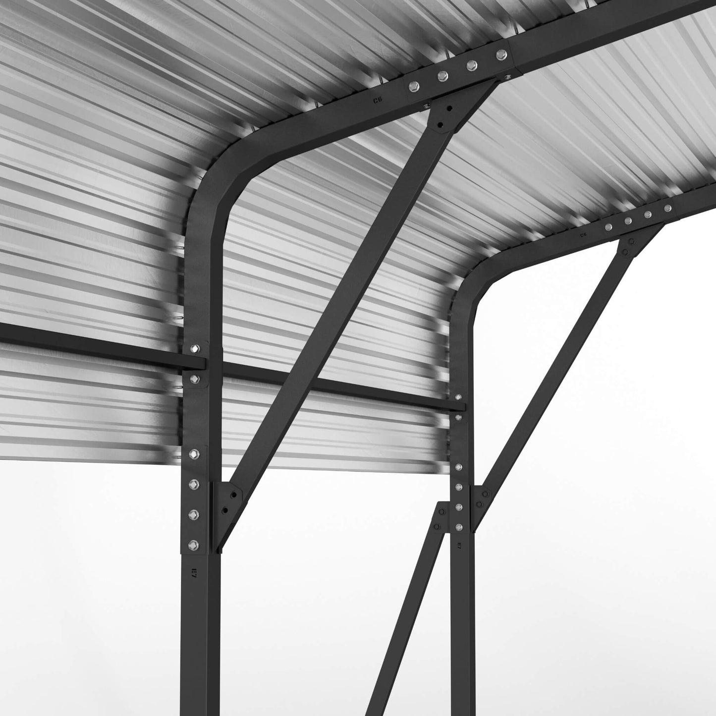 20' x 20' FT Alora Extra Large Heavy-Duty Outdoor Metal Carport With Galvanized Steel Roof