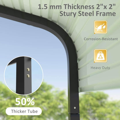 20' x 20' FT Alora Heavy Duty Extra Large 2 Car Metal Carport Kit