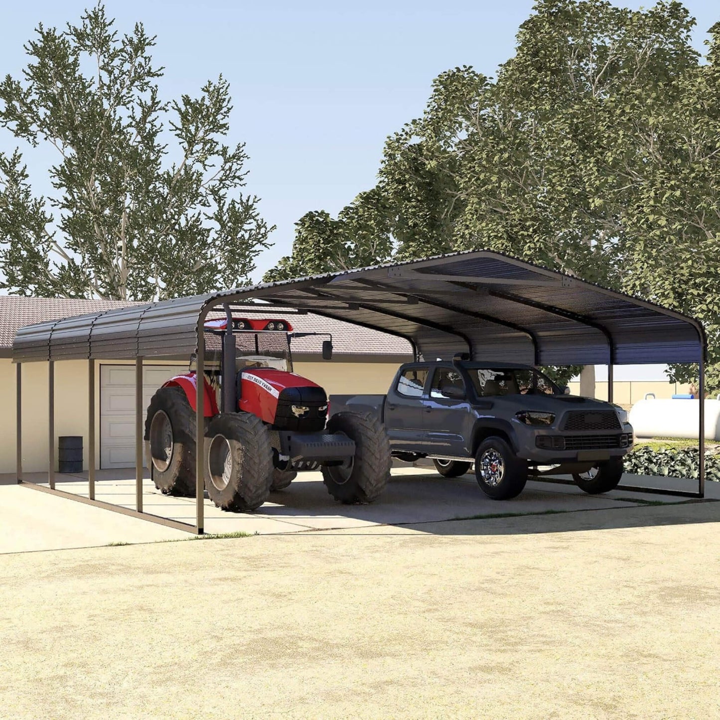 20' x 20' FT Alora Heavy Duty Extra Large 2 Car Metal Carport Kit