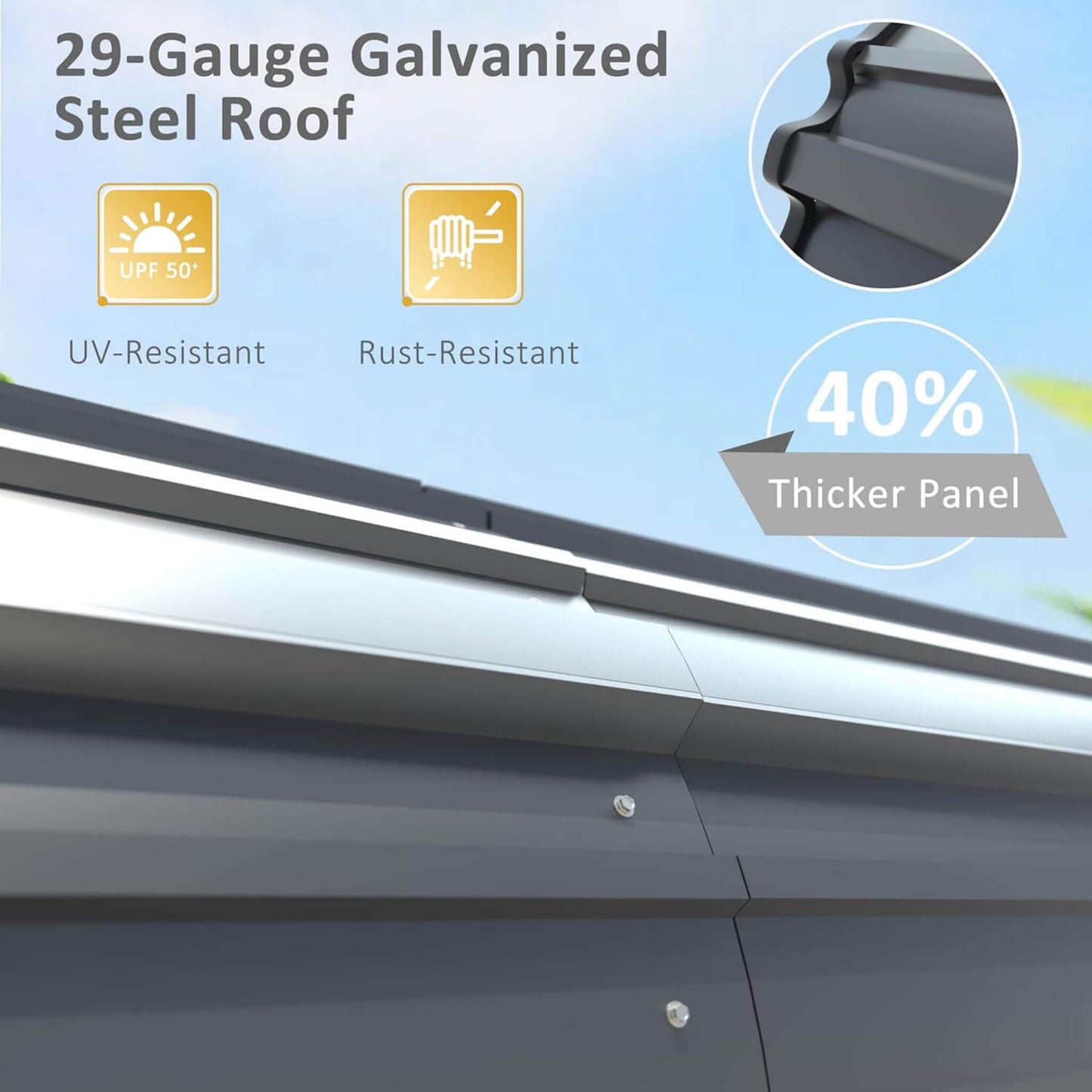20' x 20' FT Alora Heavy Duty Extra Large 2 Car Metal Carport Kit