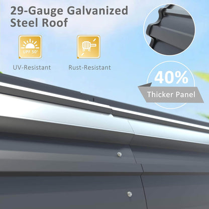 20' x 20' FT Alora Heavy Duty Extra Large 2 Car Metal Carport Kit