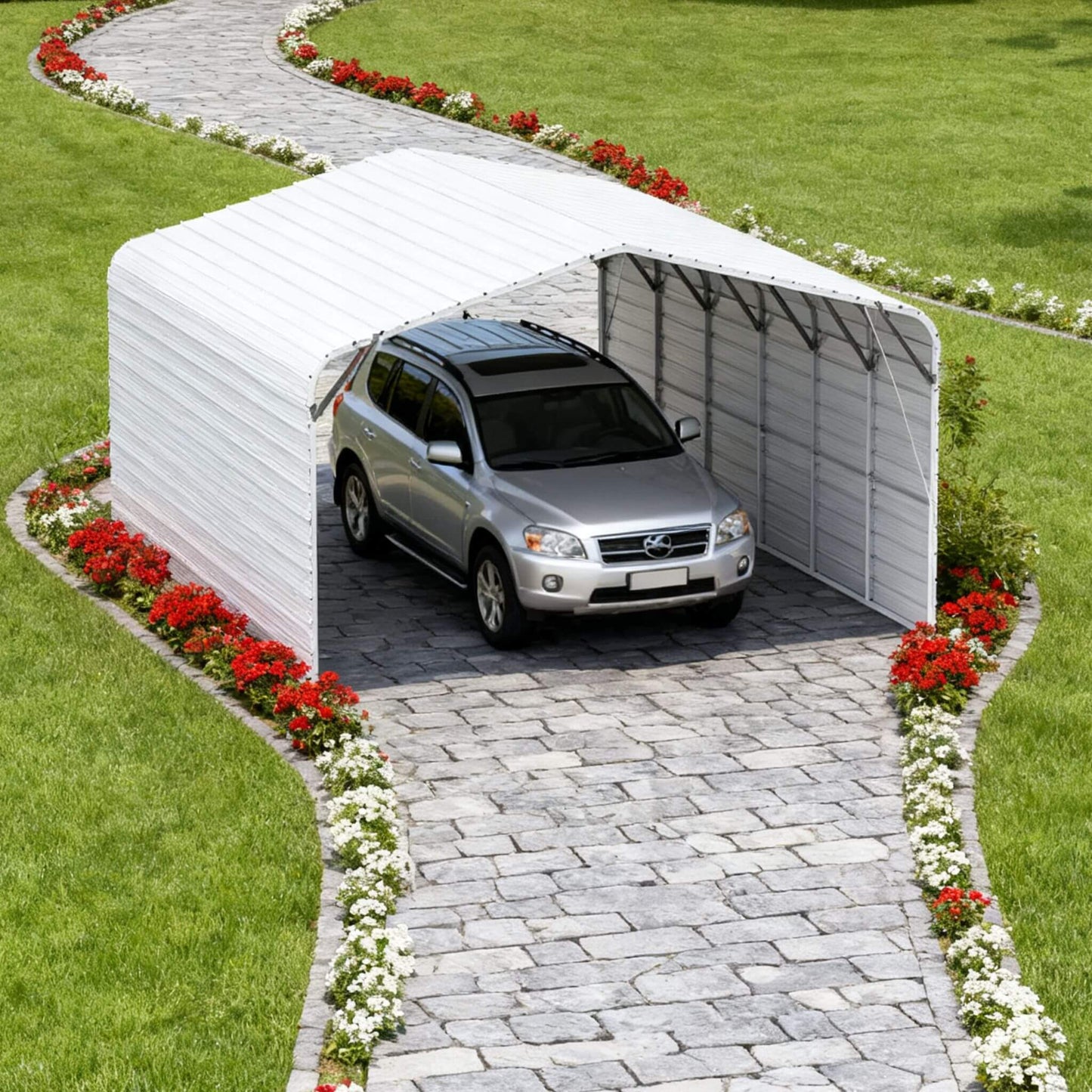 20FT x 30FT Heavy-Duty Outdoor Galvanized Steel Carport
