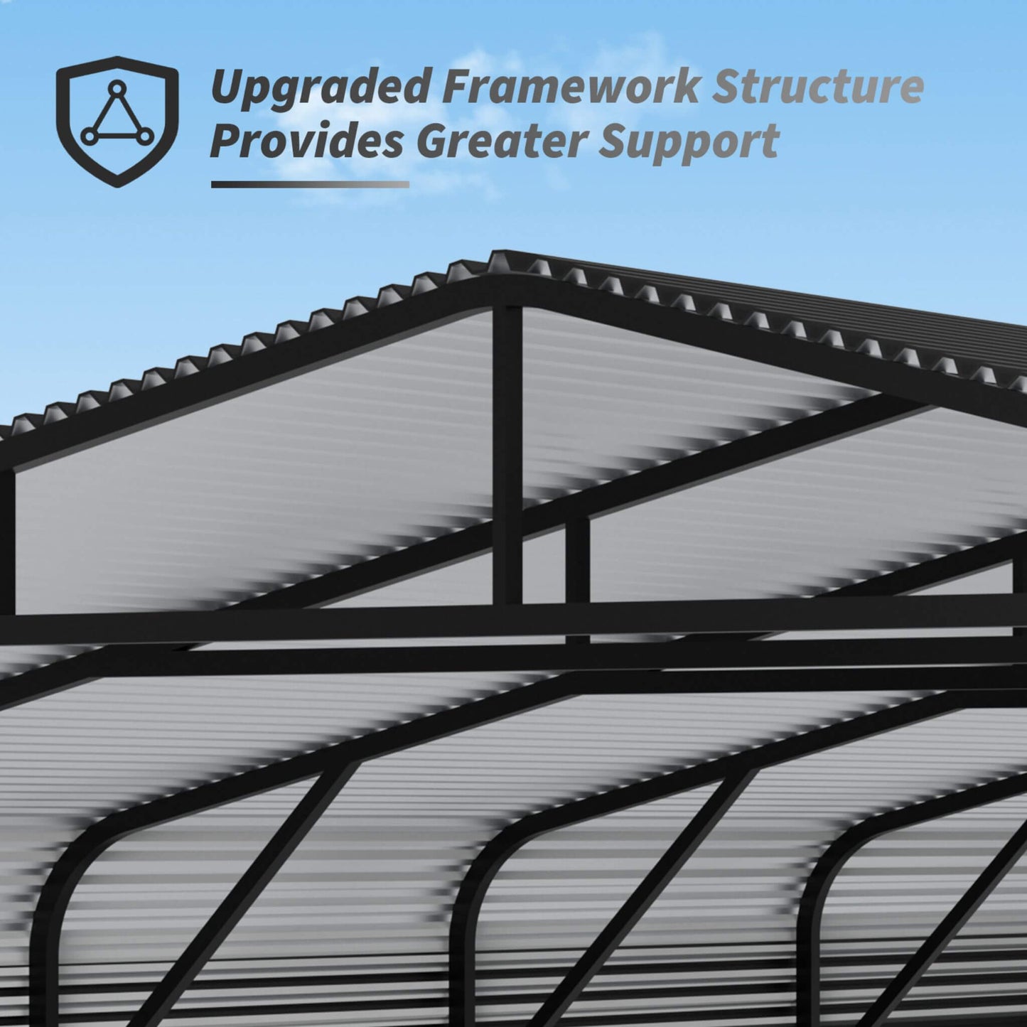 20FT X 30FT Alora Heavy-Duty Wind-Resistant Steel Roof Carport with Triangular Frame