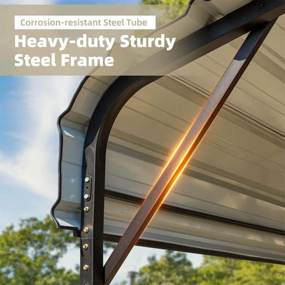 20' x 40' FT Alora Extra Large Heavy Duty Four Car Outdoor Metal Carport Canopy