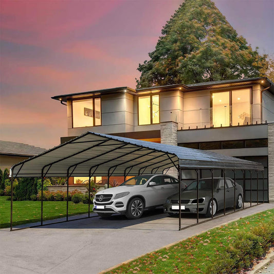 20' x 40' FT Alora Extra Large Heavy Duty Four Car Outdoor Metal Carport Canopy