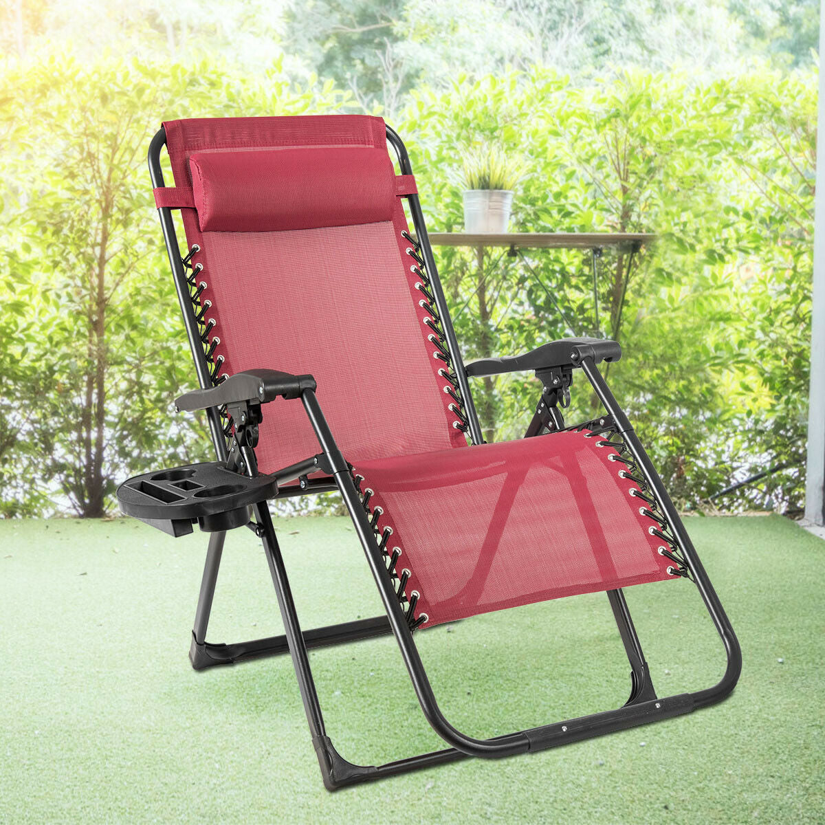 Oversize Lounge Chair with Cup Holder of Heavy Duty for Outdoor