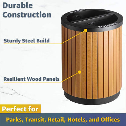 22-Gallon Heavy-Duty Commercial Outdoor Round Two-Stream Trash Can