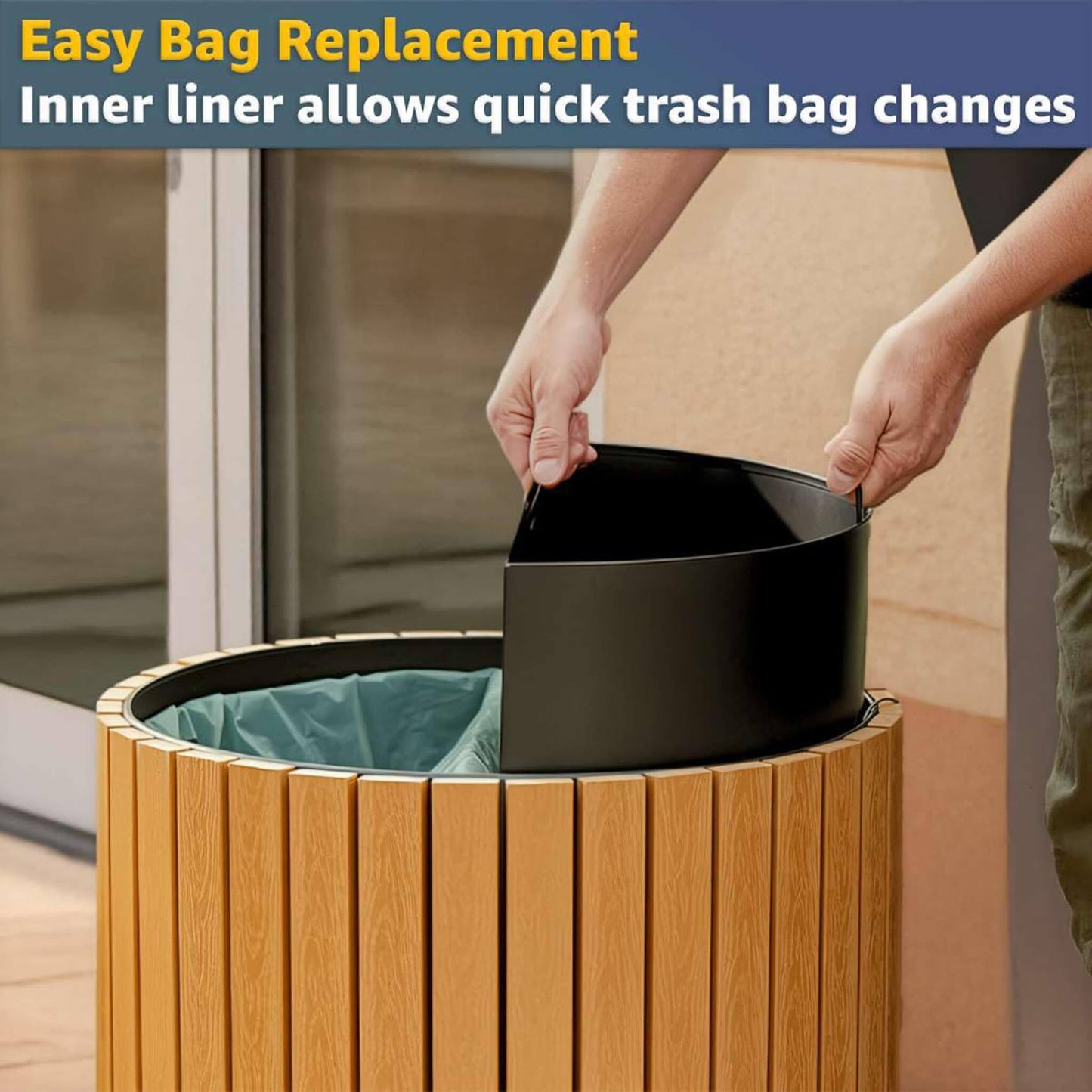 22-Gallon Heavy-Duty Commercial Outdoor Round Two-Stream Trash Can
