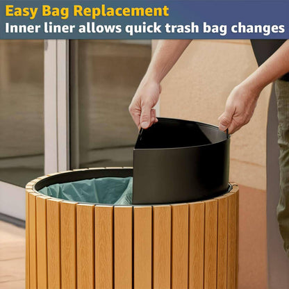 22-Gallon Heavy-Duty Commercial Outdoor Round Two-Stream Trash Can
