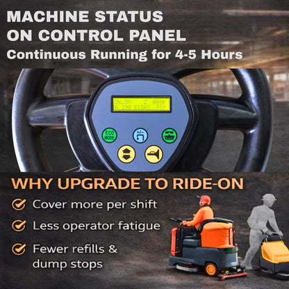 22-Inch Heavy-Duty Electric Industrial Ride-On Floor Scrubber with Dual Tanks