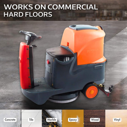 22-Inch Heavy-Duty Electric Industrial Ride-On Floor Scrubber with Dual Tanks