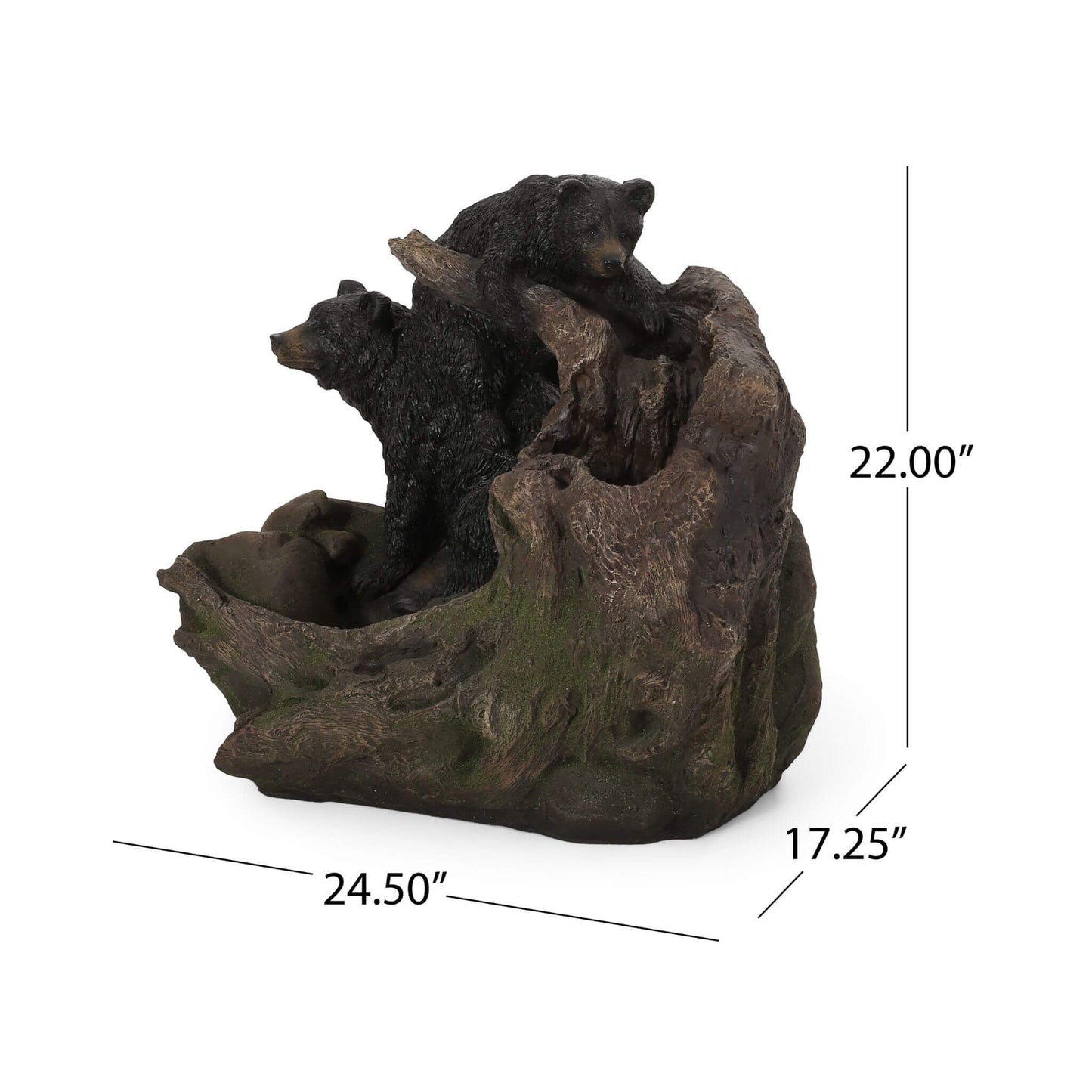 Alora 22-Inch Weather Resistant Outdoor Floor Fountain with LED Lights