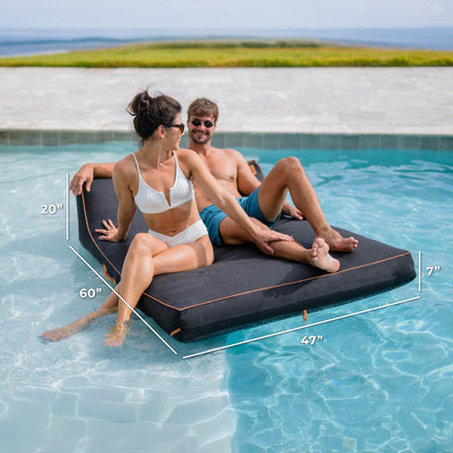 Lux Double Inflatable Chaise Pool Float with Sunbrella® Fabric
