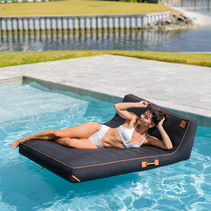 Lux Double Inflatable Chaise Pool Float with Sunbrella® Fabric