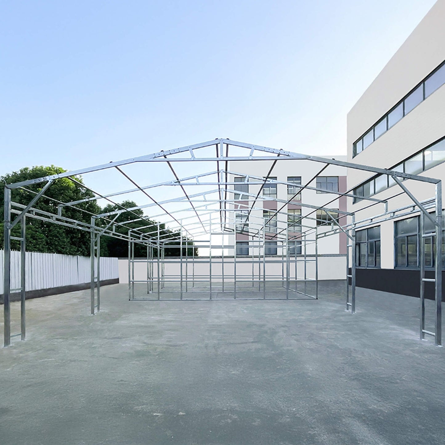 23' x 46' FT Heavy-Duty Steel Garage Storage Shed with Reinforced Roof and 2 Doors