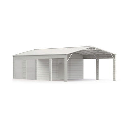 23' x 46' FT Heavy-Duty Steel Garage Storage Shed with Reinforced Roof and 2 Doors