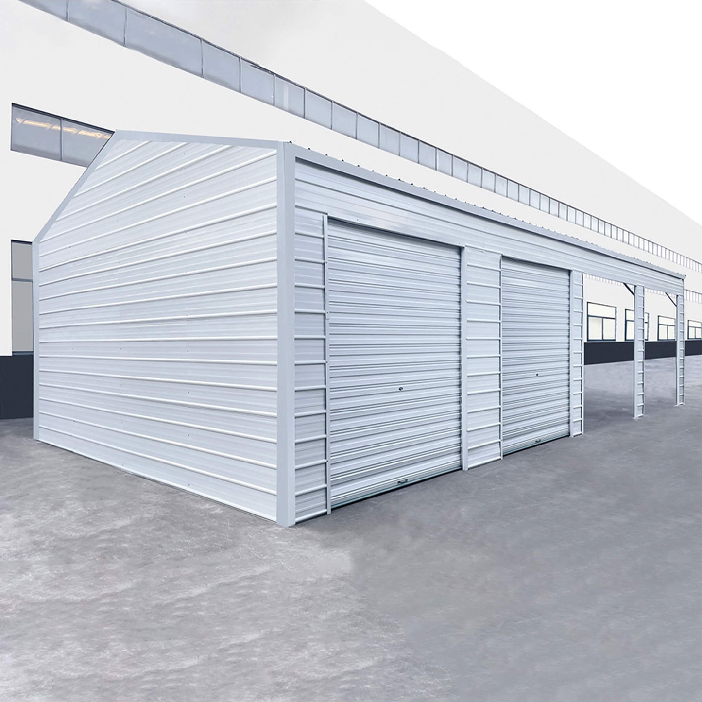 23' x 46' FT Heavy-Duty Steel Garage Storage Shed with Reinforced Roof and 2 Doors
